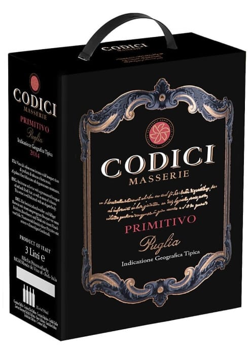 יין אדום קודיצ'י פרימיטיבו 3 ליטר בקרטון